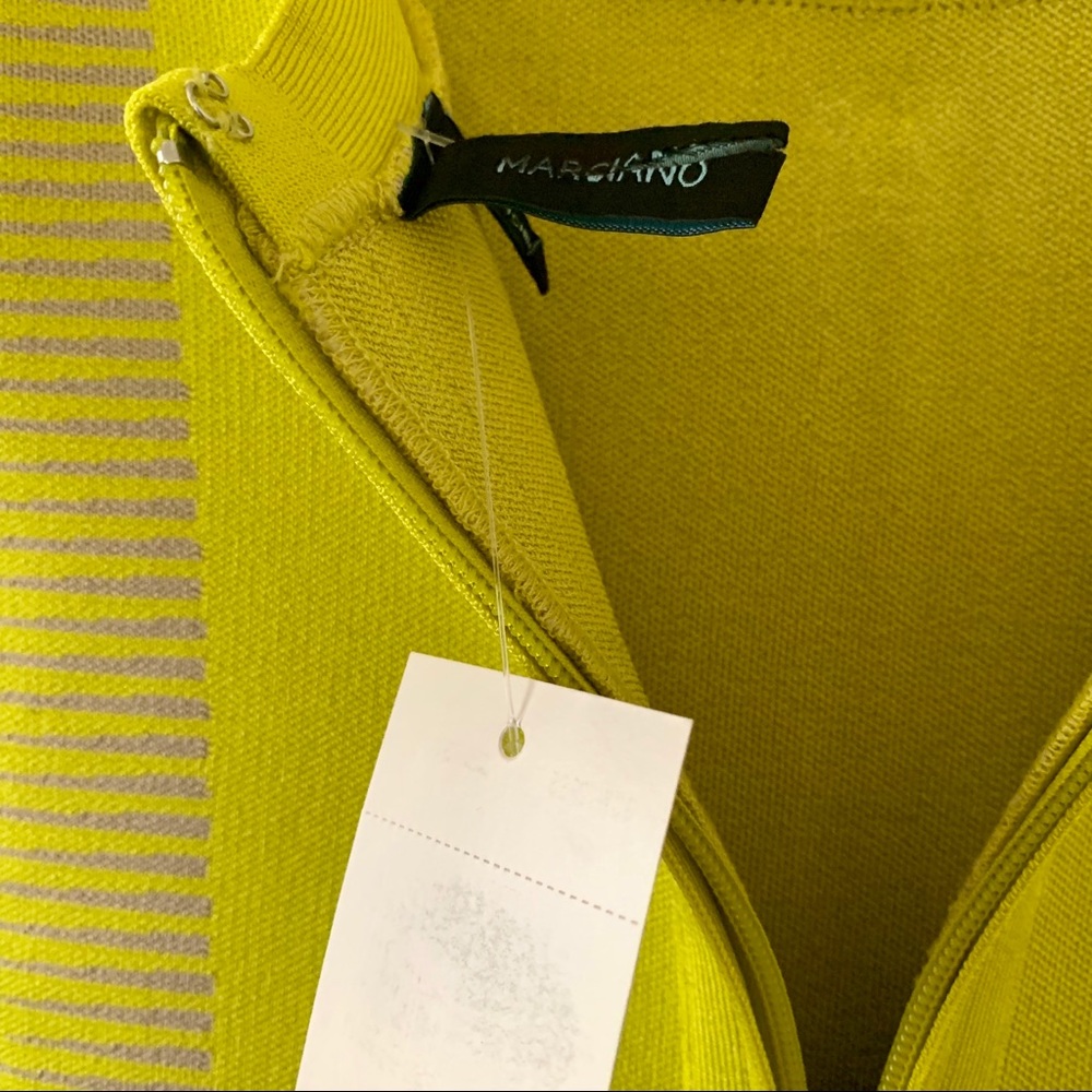 NWT MARCIANO Bandage Bodycon Printed Dress in Neon - Picture 5 of 6